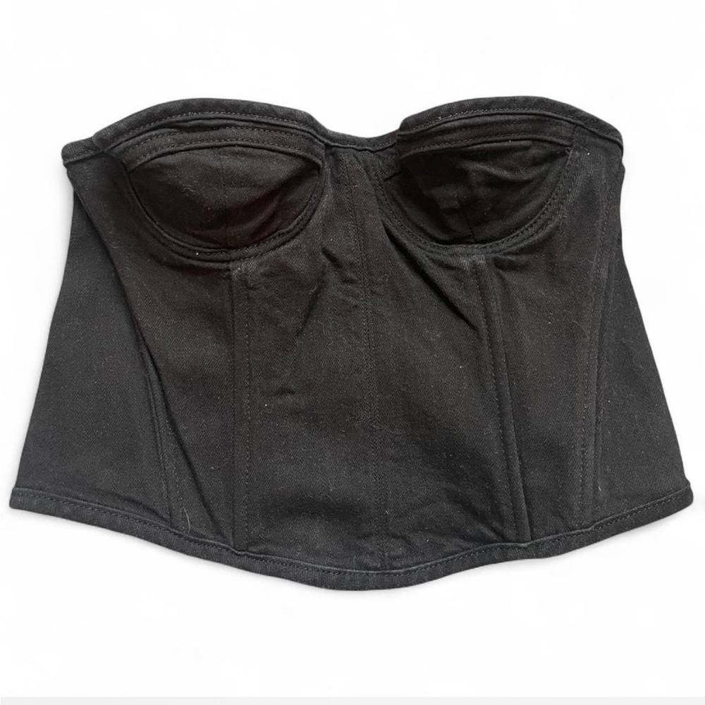 Zara Black Strapless Bustier Top